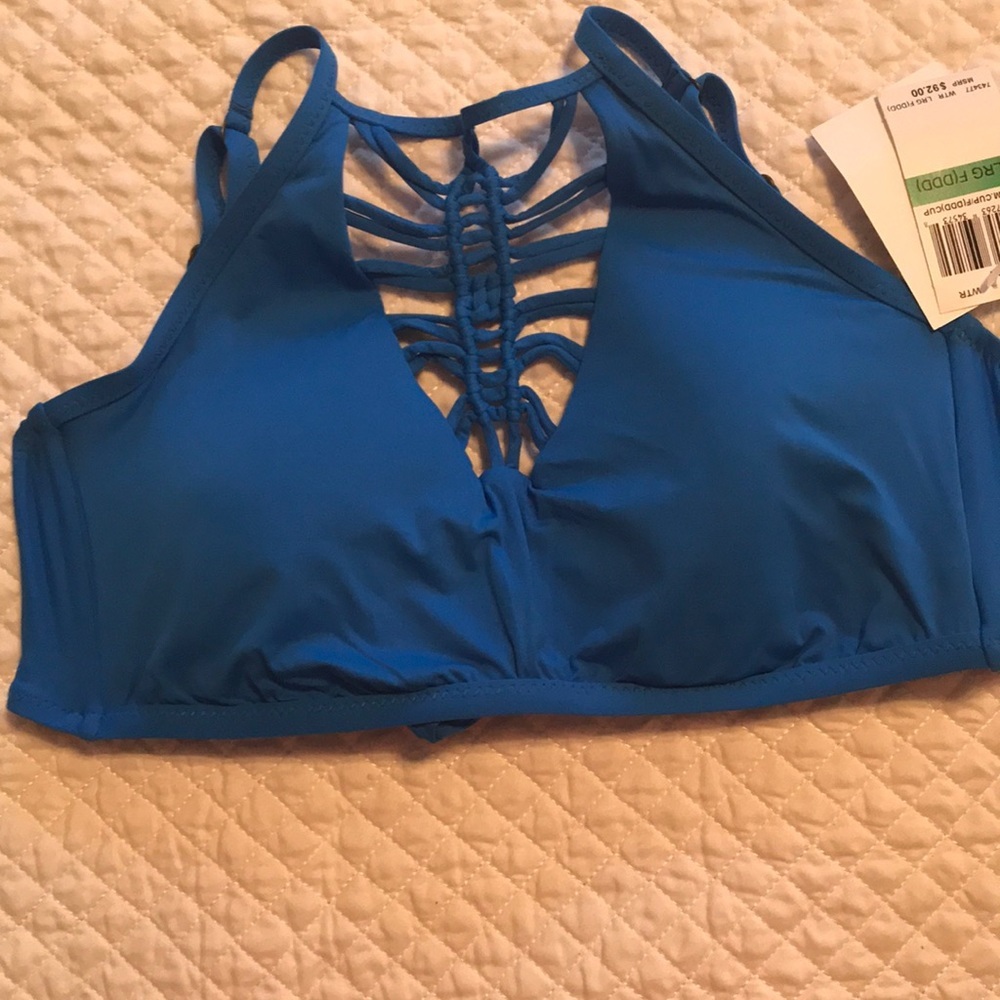 Royal Blue Becca Strappy Bikini Top Sz Lg